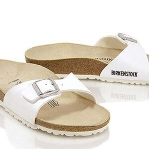 Birkenstock Madrid Birko-Flor White Mules Women's Size 6 (EU 37)
